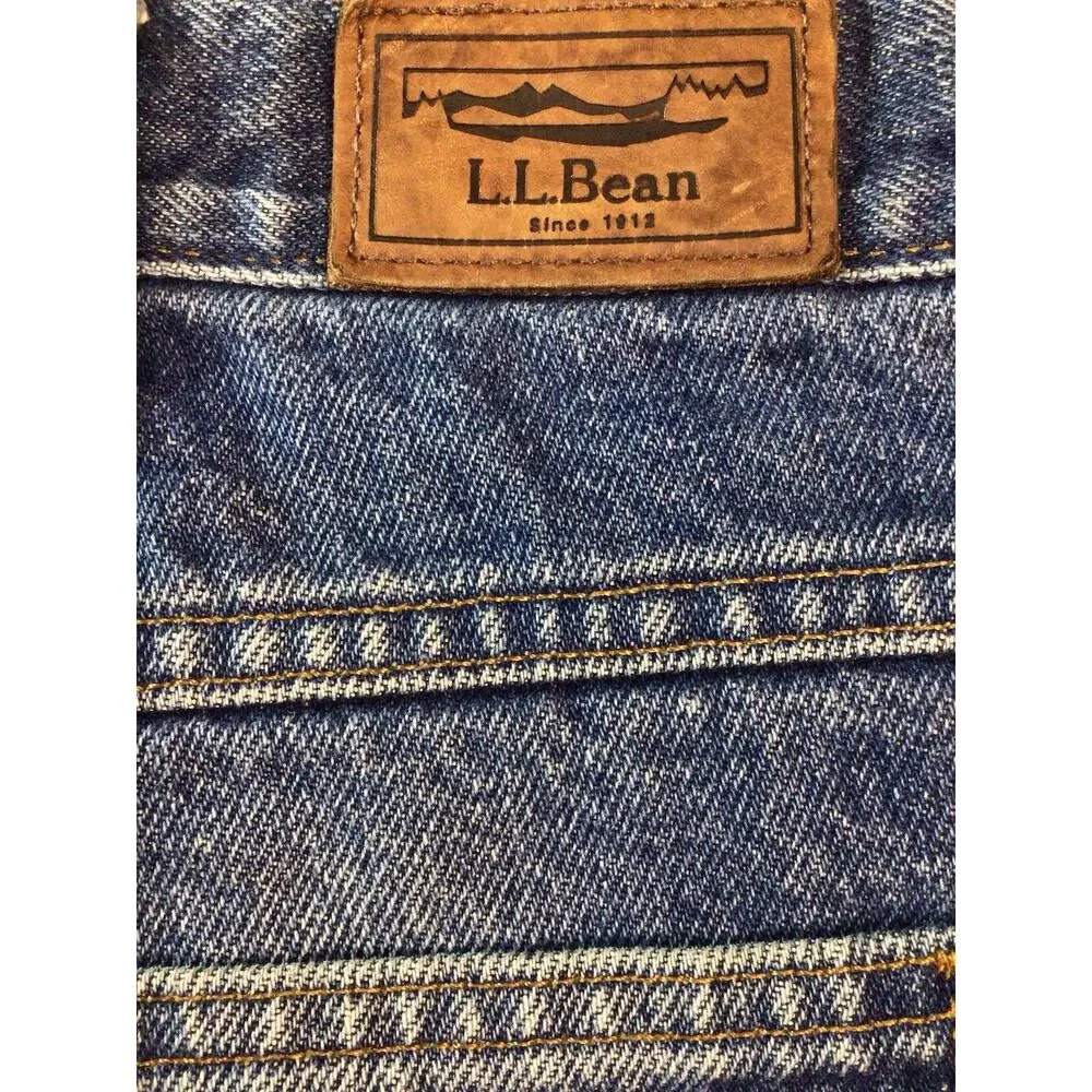 Vintage LL Bean Classic Fit Jeans Mens 38x30 Blue Denim Flannel Lined